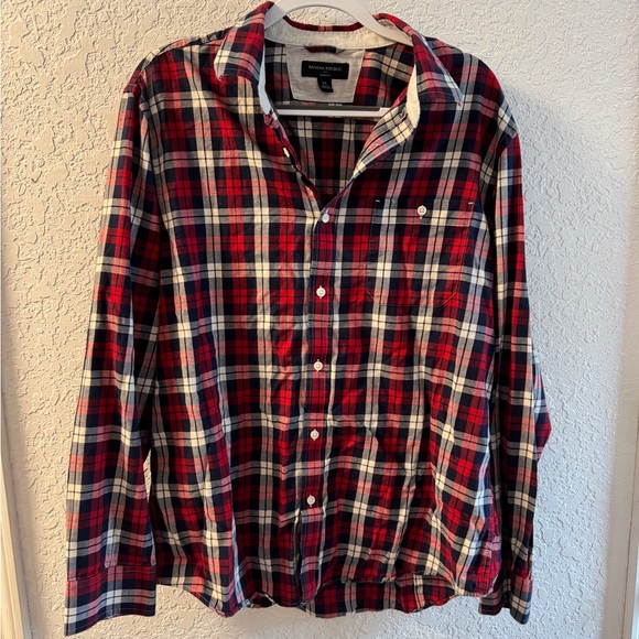 Banana Republic Other - Banana Republic Slim Fit Red Plaid Flannel XL